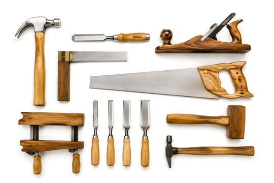 Carpenter Hand Tool Assortment for Reliable Woodworking Carpentry Crafting Furniture Making DIY and Workshop Projects