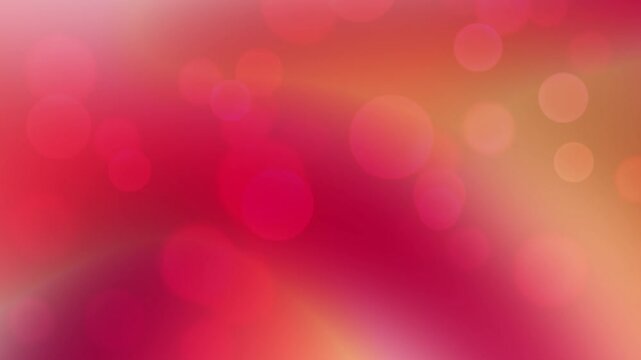 Luminous scarlet red and soft peach gradient motion loop with defocused bokeh glow lights. Suitable for romantic event video background, luxury intro, and creative wallpaper