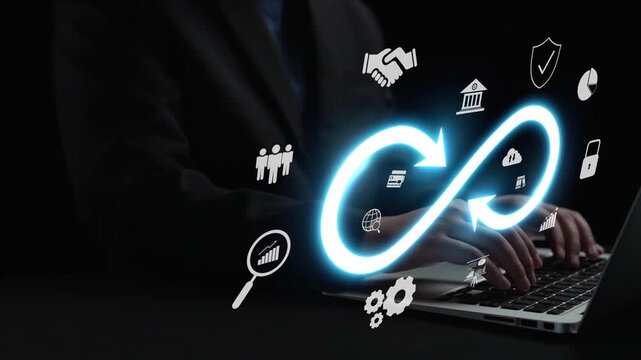 Infinity concept, limitless business potential, innovation opportunities, forward-thinking strategy, and embracing endless possibilities for creative growth and future development. Muxer
