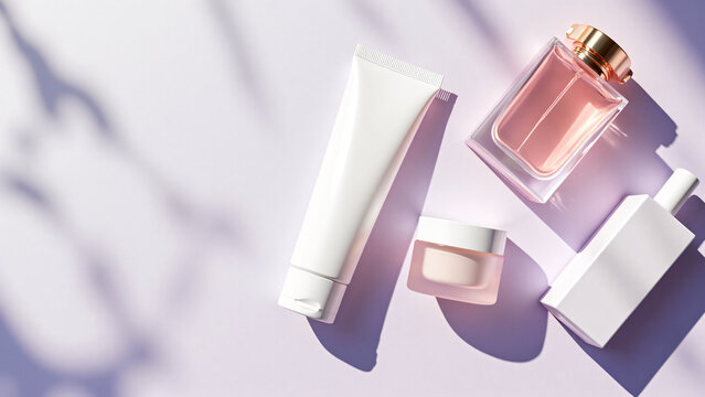 Skincare Display with Copy Space for Marketing Text