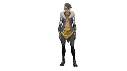 Fototapeta premium 3d rendering cyberpunk female