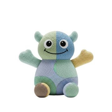 Cute plush teddy bear waving hands