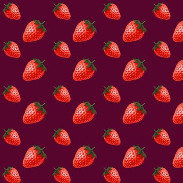 Creative strawberry art seamless pattern design