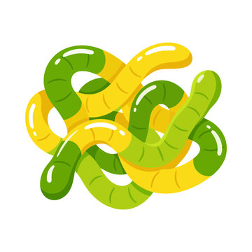 Gummy worms candy illustration