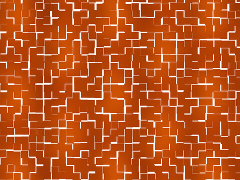 Abstract orange and white geometric pattern with interlocking blocks modern digital background