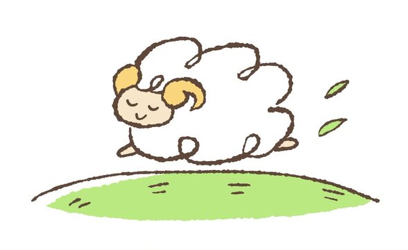 草原を走る羊のアニメーション