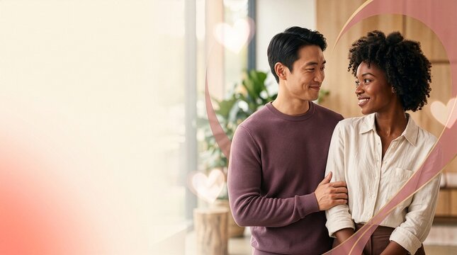 World Sexual Health Day Campaign Poster with Diverse Adults, Emotional Connection, Trust and Wellness Concept with Copy Space