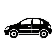 Fototapeta premium black car silhouette side view simple icon