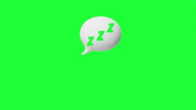 Sleep speech bubble zzz animation green screen