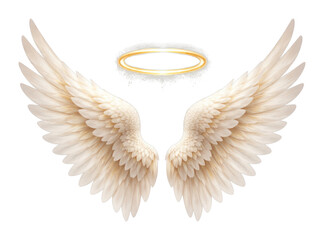 Naklejka premium PNG Heavenly wings with halo