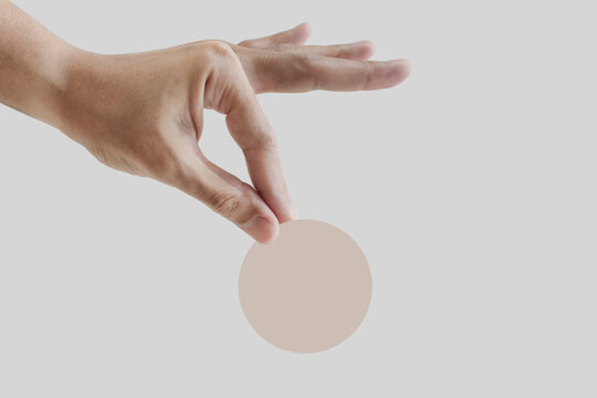 Hand picking circle, on white background