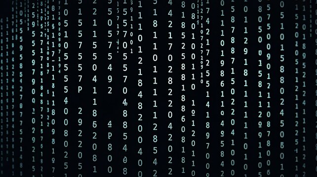 Digital number code background representing data security and computer technology