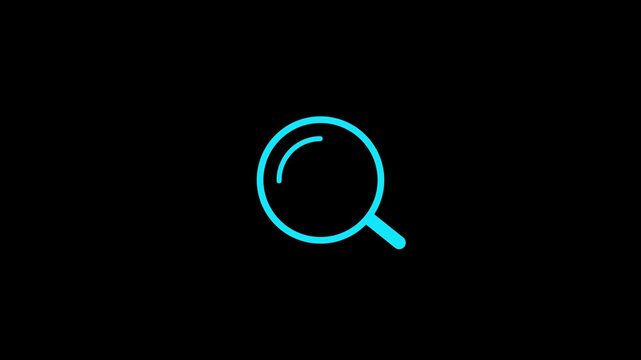 searching icon animated video design.simple magnify icon magnify Analysis data.4k animation video.