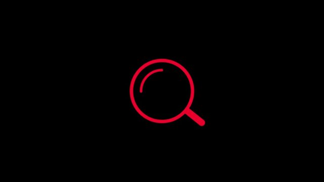 searching icon animated video design.simple magnify icon magnify Analysis data.4k animation video.