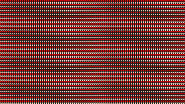 Close up macro shot of RGB led screen pixels showing red horizontal stripe pattern background texture with technology electronic hardware