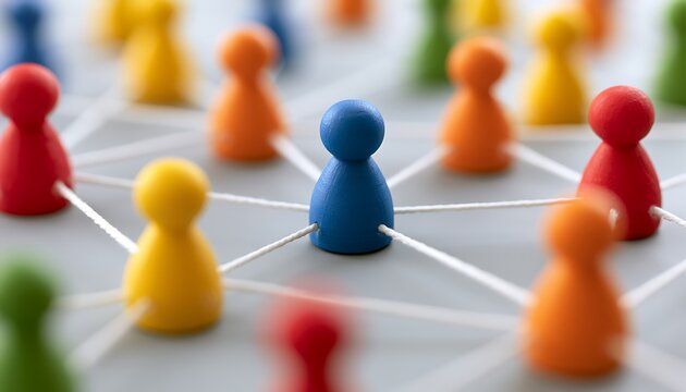 Effective team communication and delegation strategies business environment miniature figures abstract view
