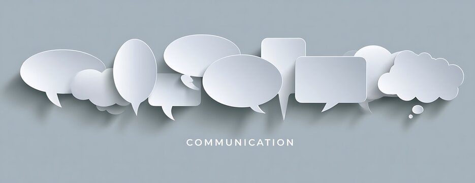 White Paper Speech Balloons Communication Header
