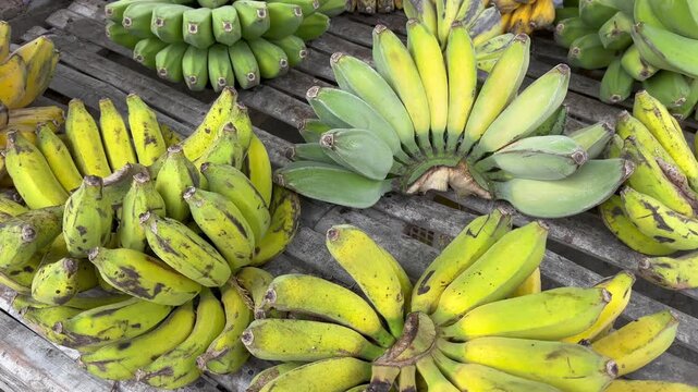 Traditional Asian Street Market Banana Supply