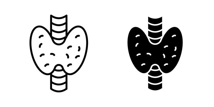 Thyroid gland icon flat elements group