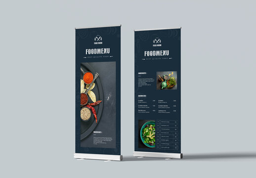 Food Menu Rollup Banner Template