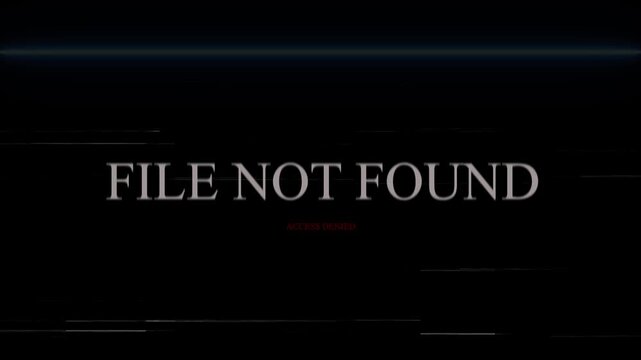digital glitch effect with on dark background, error message, data loss concept
