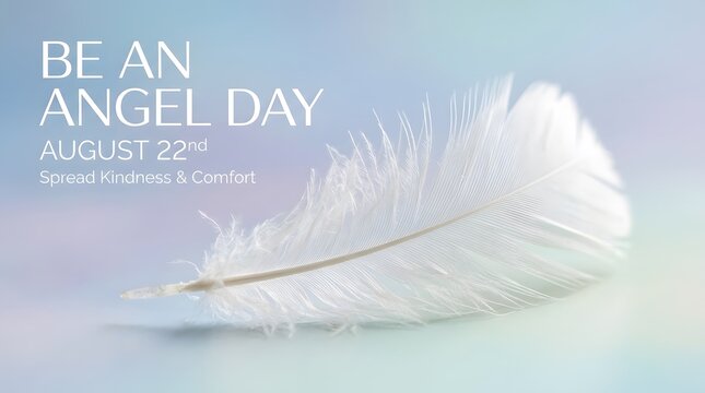 Soft white feather for be an angel day observation on august 22nd with heavenly