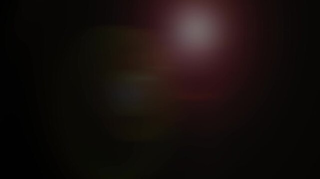 Cinematic Lens Flare and Light Leak Overlay, Slow Motion Film Burn VFX Effect on Black Background