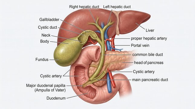 Human Liver Gallbladder and Pancreas Anatomy Diagram