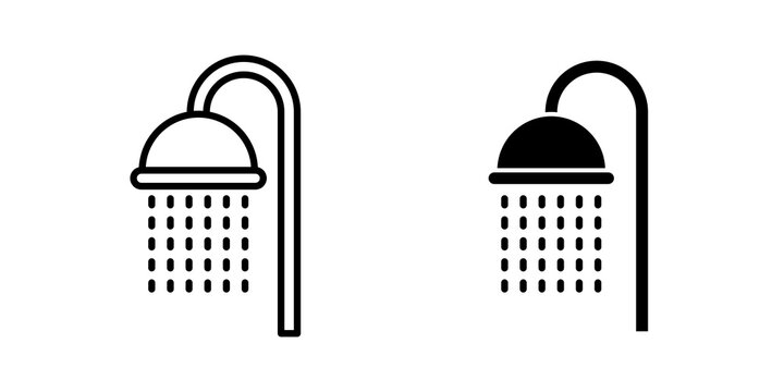 Shower Head icon solid pictograms kit. EPS10