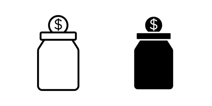 tip jar icon solid pictograms kit. EPS10