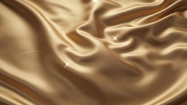 Luxurious gold fabric background with a shimmering gradient texture moving in smooth hypnotic waves