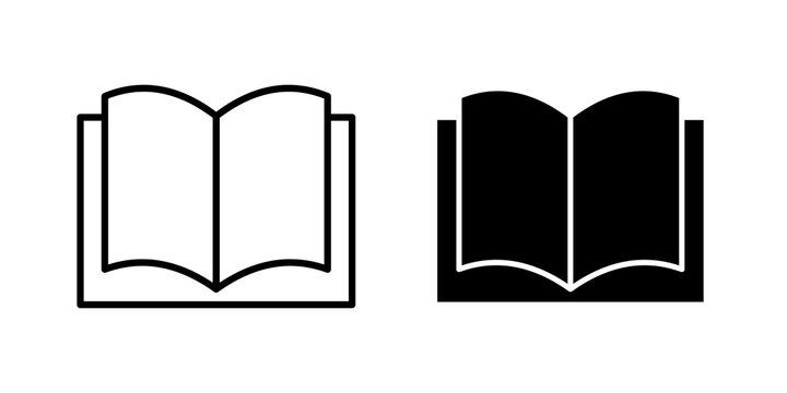 Ebook icon solid pictograms kit. EPS10