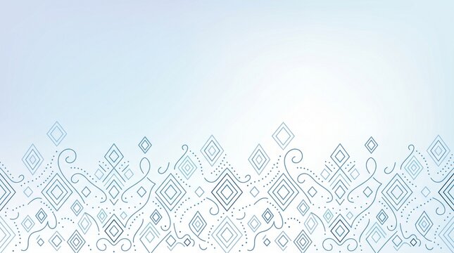 Hand drawn doodle border with diamond shapes and swirls in a simple artistic line art style