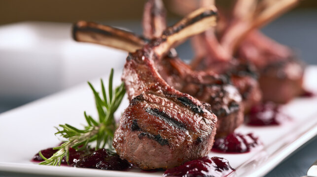 grilled lamb chops with mint jelly and rosemary fine dining