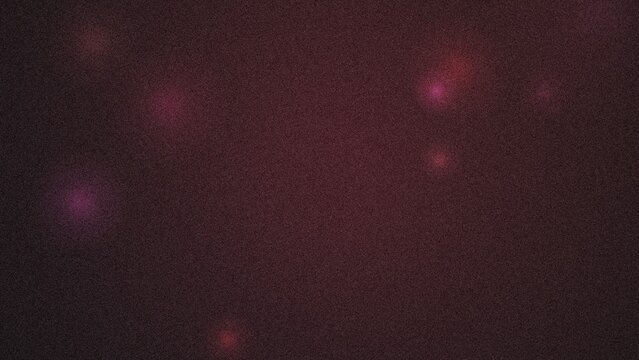 Abstract dark magenta background, with soft grainy, texture and glowing, blurred circular light orbs