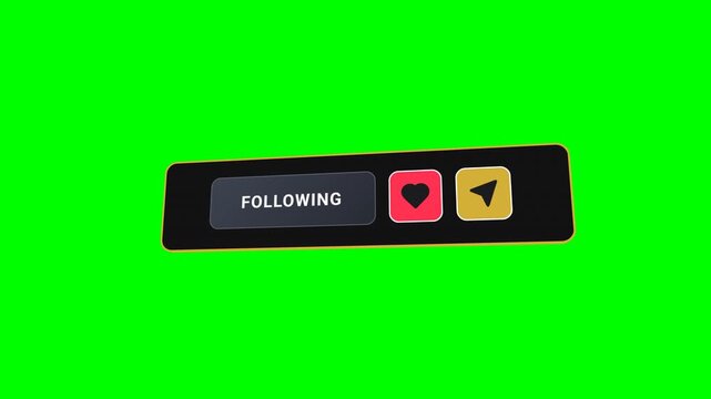 3D social media profile share CTA card on green screen