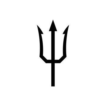 Clean black trident symbol for modern corporate branding