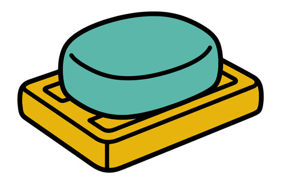 Eco Zero Waste Soap Bar Minimalist Illustration Art Style.