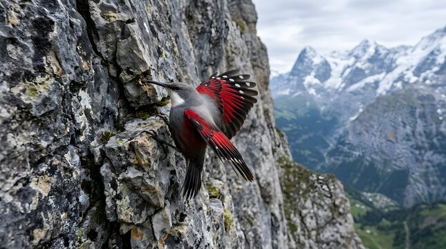 Wallcreeper on Mountain Cliffs
