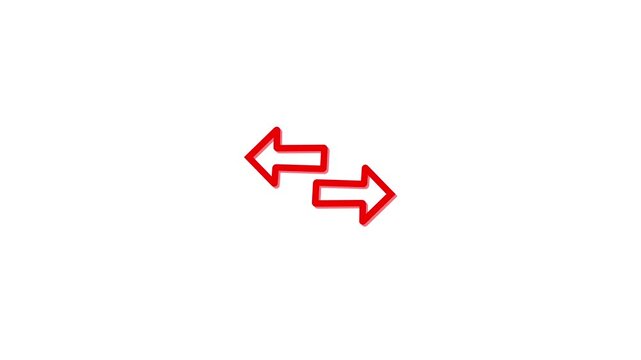 Red exchange arrows animation, business concept of swap or transfer, minimalist motion symbol for digital interface