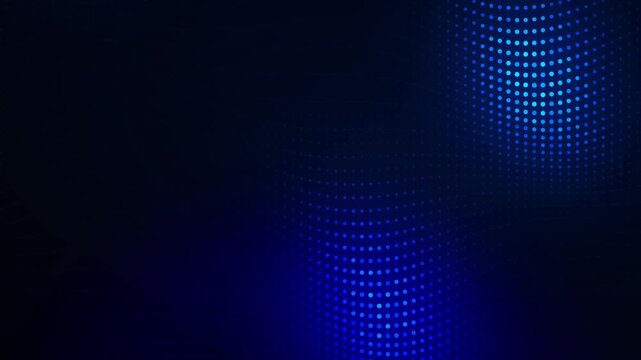 Abstract blue technology background featuring glowing digital dots in dynamic wave patterns, perfect for high-tech presentations, modern design, and futuristic concepts