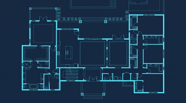 Modern residential architectural home floor plan