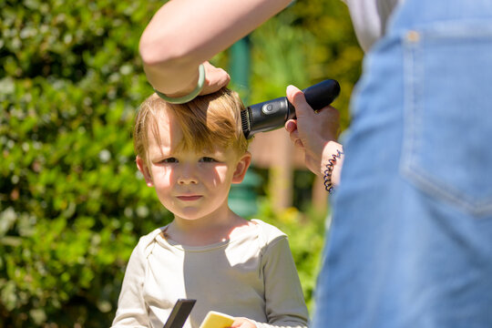 Toddler Haircut During Sunny Afternoon