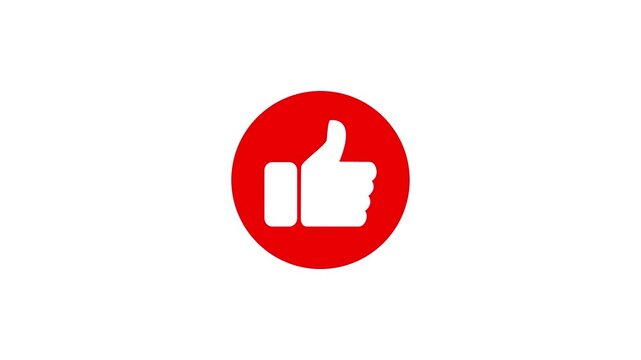 Animated like button motion graphic for social media video and online engagement.