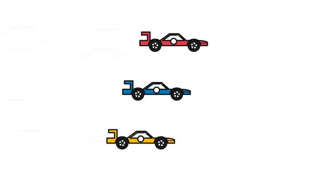 Colorful Racing Cars Set in Motion, Automotive Motorsport and Speed Concept