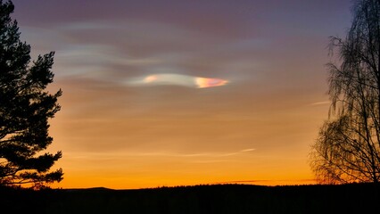 Fototapeta premium atmospheric sky in Lulea, Swedish Lapland