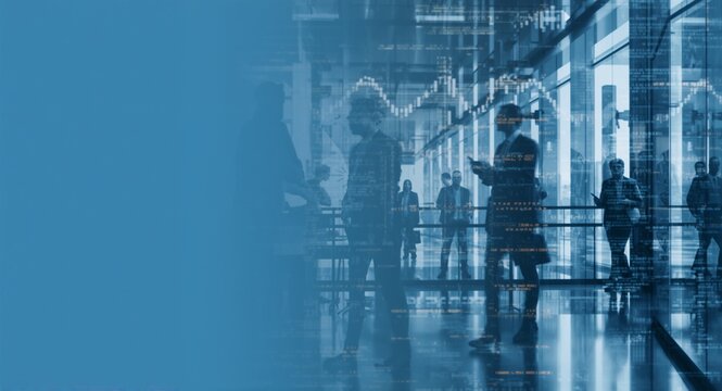 investment fund managers concept as Role play coordinator stands in silent space orchestrating asset pools balancing returns amid stillness in  Photo Stock  Concept  and empty space on the left side