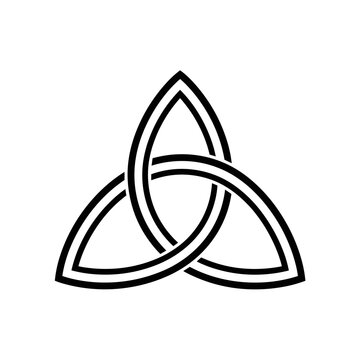 Minimalist Celtic trinity knot symbol with bold outlines