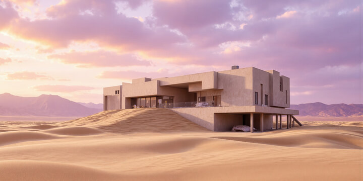 Blend of Golden Sand and Lavender Fog with layered business graphs and subtle data flows, symbolizing solid foundation and serene