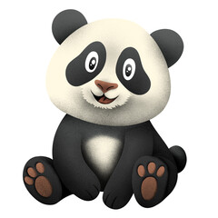 Adorable Stylized Baby Panda Sitting Character © Union